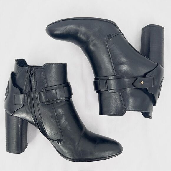 Black Leather Ankle Boots - Picture 3 of 16